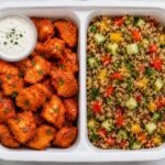 Crispy Buffalo Chicken Bites with Quinoa Salad Crispy Buffalo Chicken Bites with Quinoa Salad
