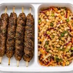 Grilled Minced Beef Skewers + Thai Crunch Peanut Salad Grilled Minced Beef Skewers + Thai Crunch Peanut Salad
