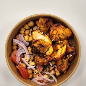 Grilled chicken Mediterranean chickpea salad