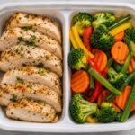 Healthy Steamed Chicken Plate with Seasonal Vegetables Healthy Steamed Chicken Plate with Seasonal Vegetables