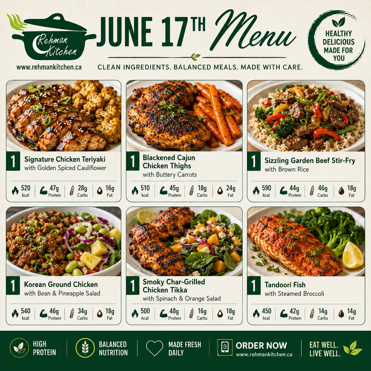 June 17th Menu