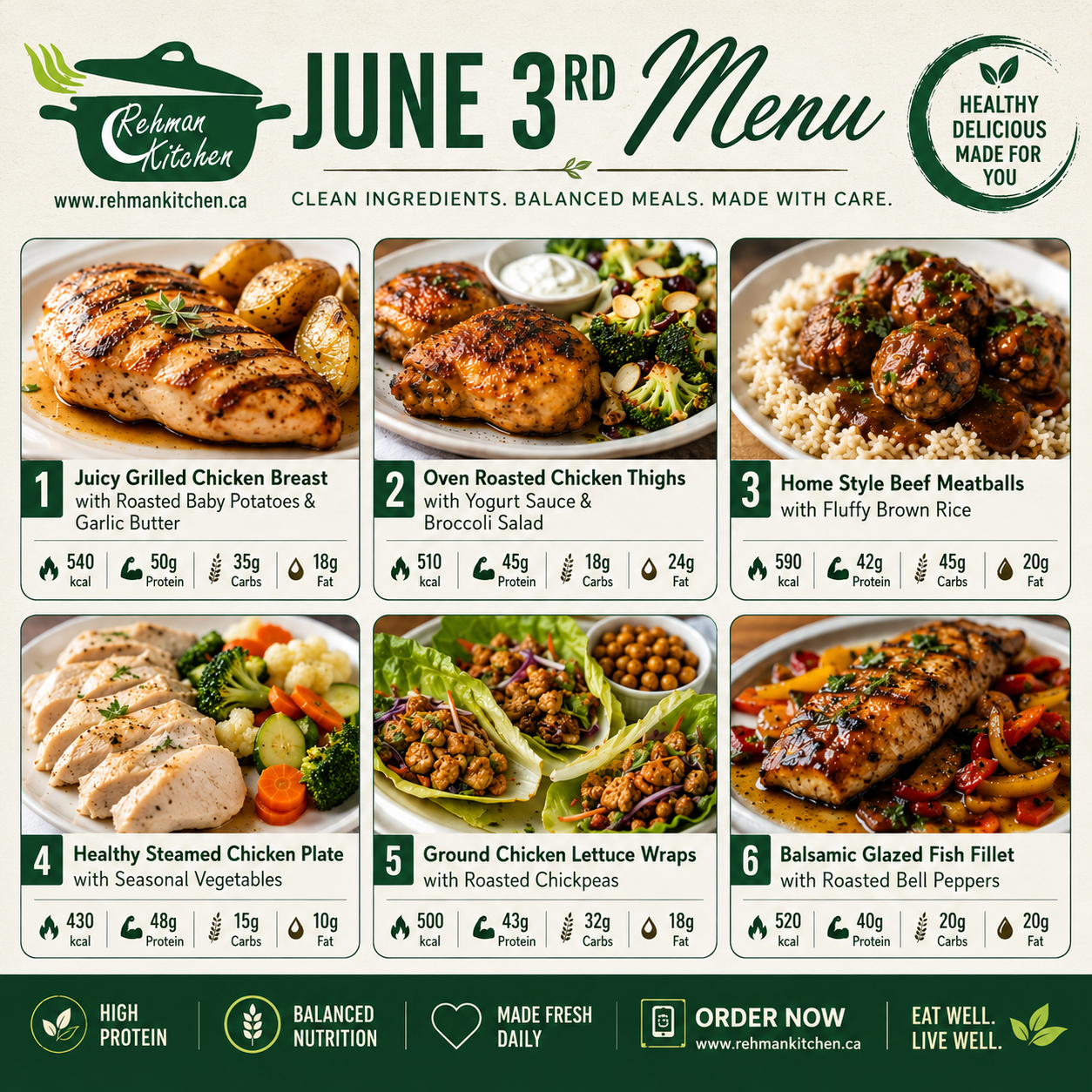 June 3rd Menu