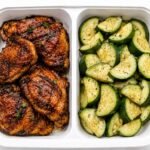 Smoky Chicken Thighs + Steamed Zucchini Smoky Chicken Thighs + Steamed Zucchini