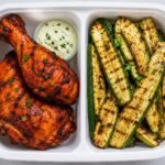 Smoky Tandoori Chicken Leg & Thighs with Lightly Grilled Zucchini Smoky Tandoori Chicken Leg & Thighs with Lightly Grilled Zucchini