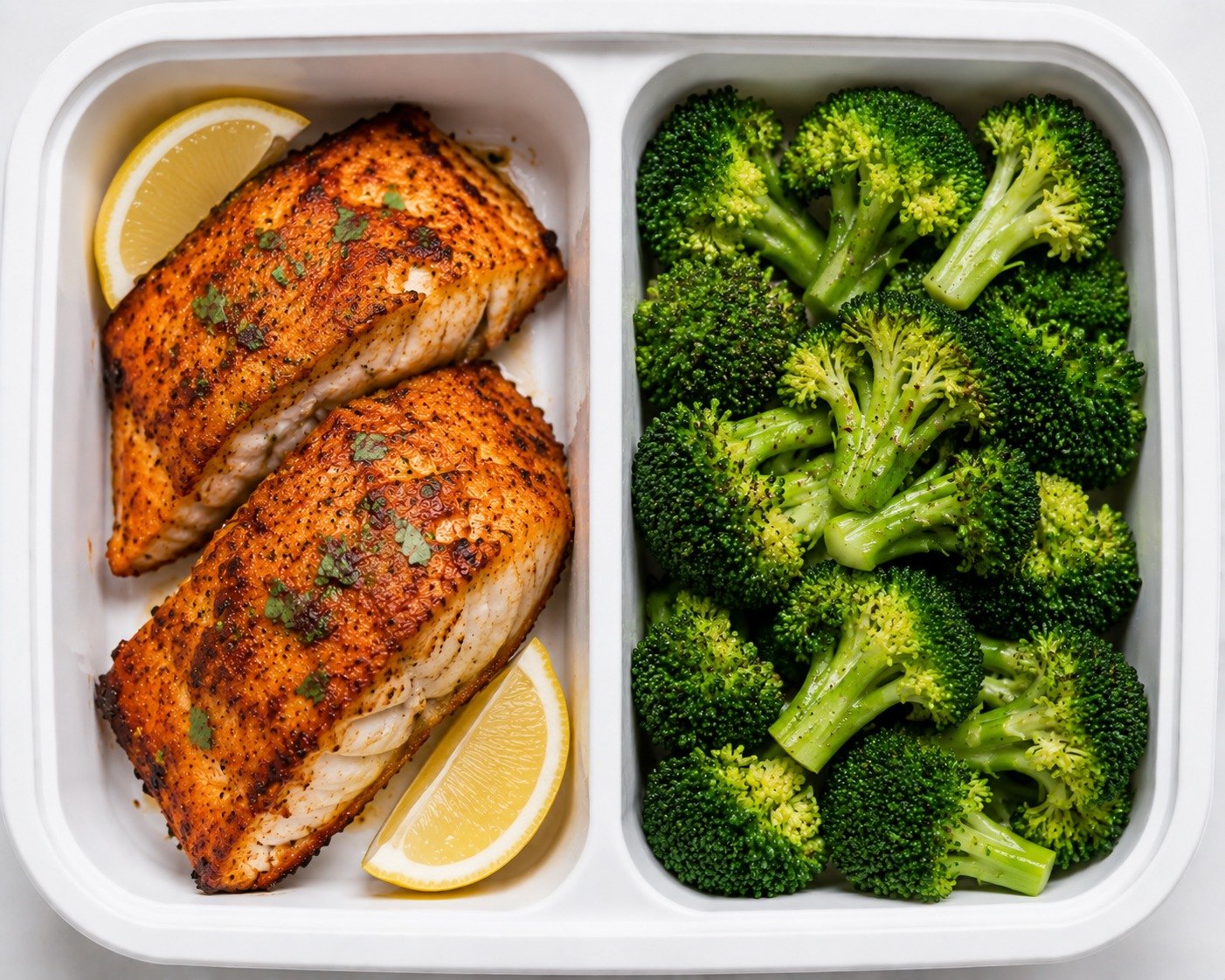 Tandoori Fish with Steamed Broccoli