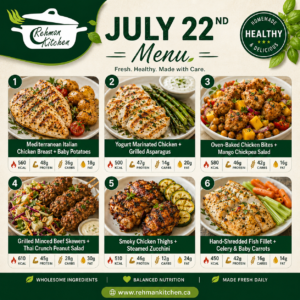 July 22nd Healthy Menu