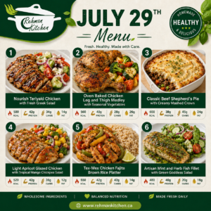 July 29th Healthy Menu