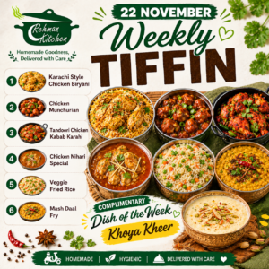 22 November Weekly Tiffin Menu